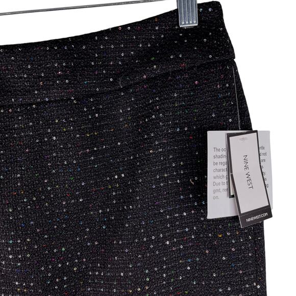 Nine West Pencil Skirt La Vie En Rose Black Multi Sequin 8 New - Picture 4 of 14